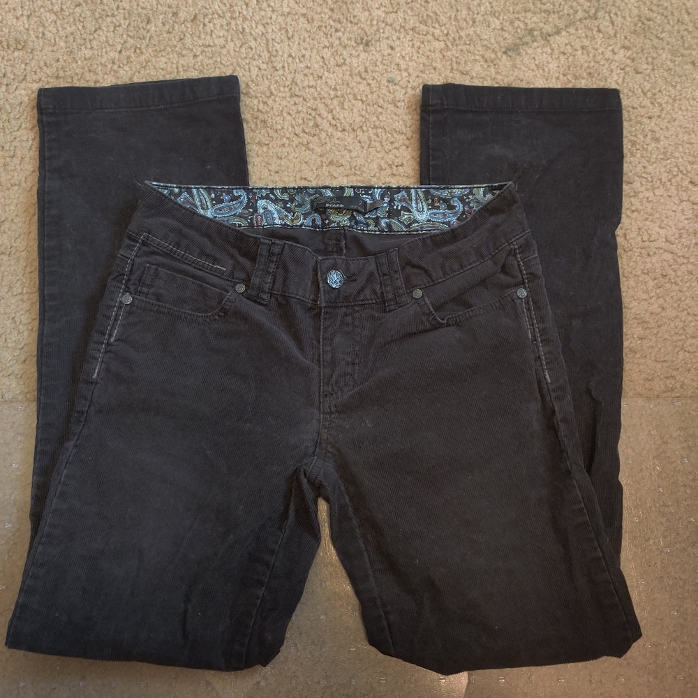 Prana Black Corduroy Mid Rise Flare Pants